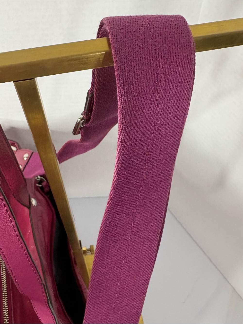 Y2K Coach Fuchsia Patent Leather Diaper Bag Detachable Long Strap & Changing Pad - Picture 7 of 16